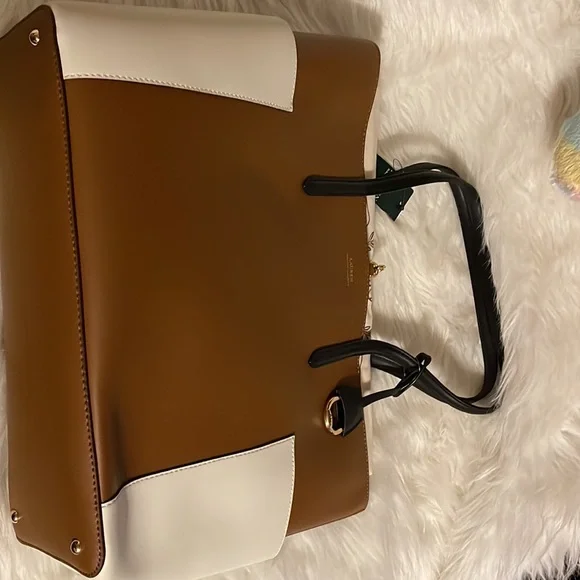 Lauren Ralph Lauren tote bag brown-cream color